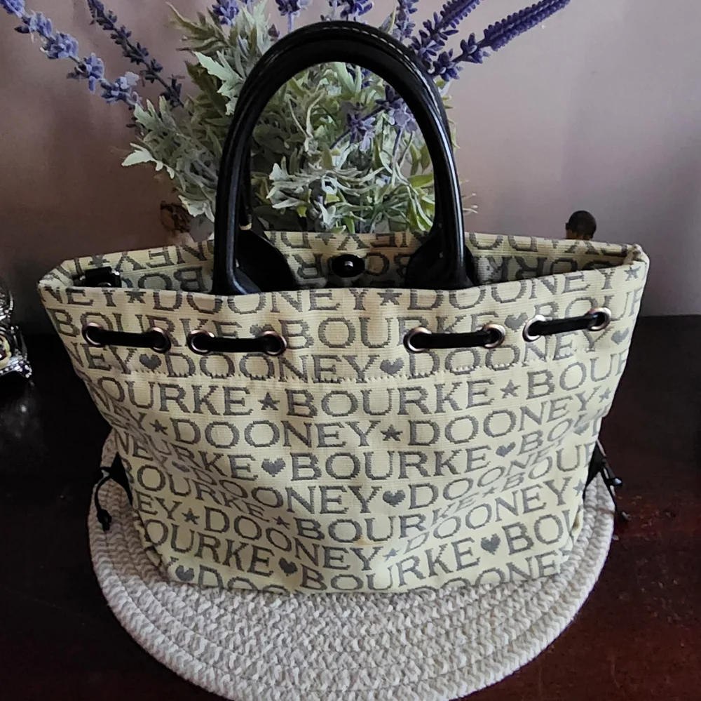 Dooney & Bourke Cream and Black Tote Bag